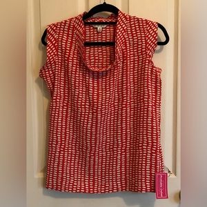 CAbi Rounded Neck Orange Blouse